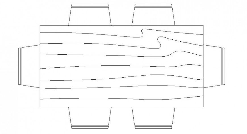 Six seater dining table chair 2d drawing in autocad
