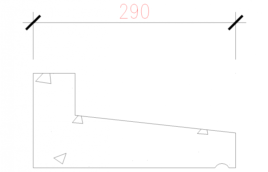 Size 290 of concrete block view with width dwg file