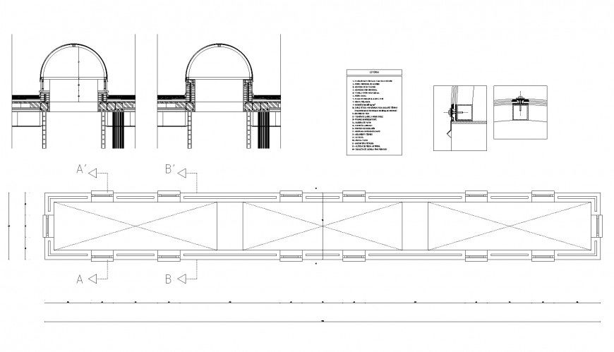 Skylight Plan, Elevation & Section AutoCAD cad block