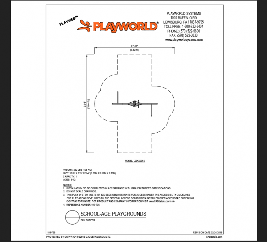 Sky surfer model play area equipment details of school park dwg file