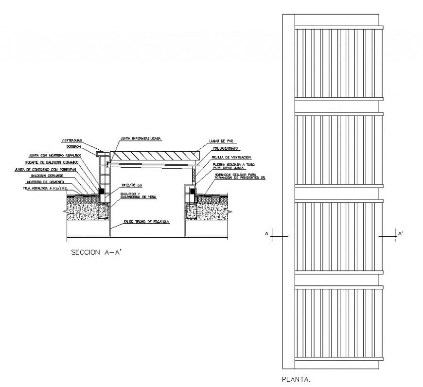 Skylight window detail plan and section detail 2d view CAD block layout autocad file