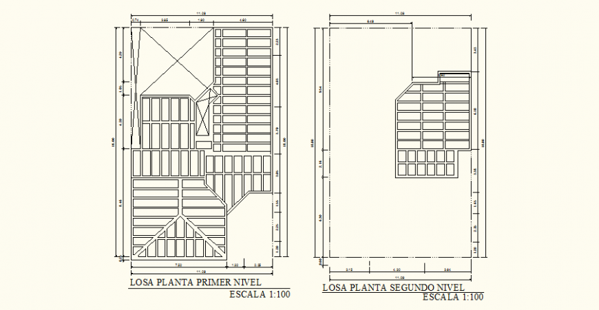 Slab detail drawing of the bungalow in dwg AutoCAD file.