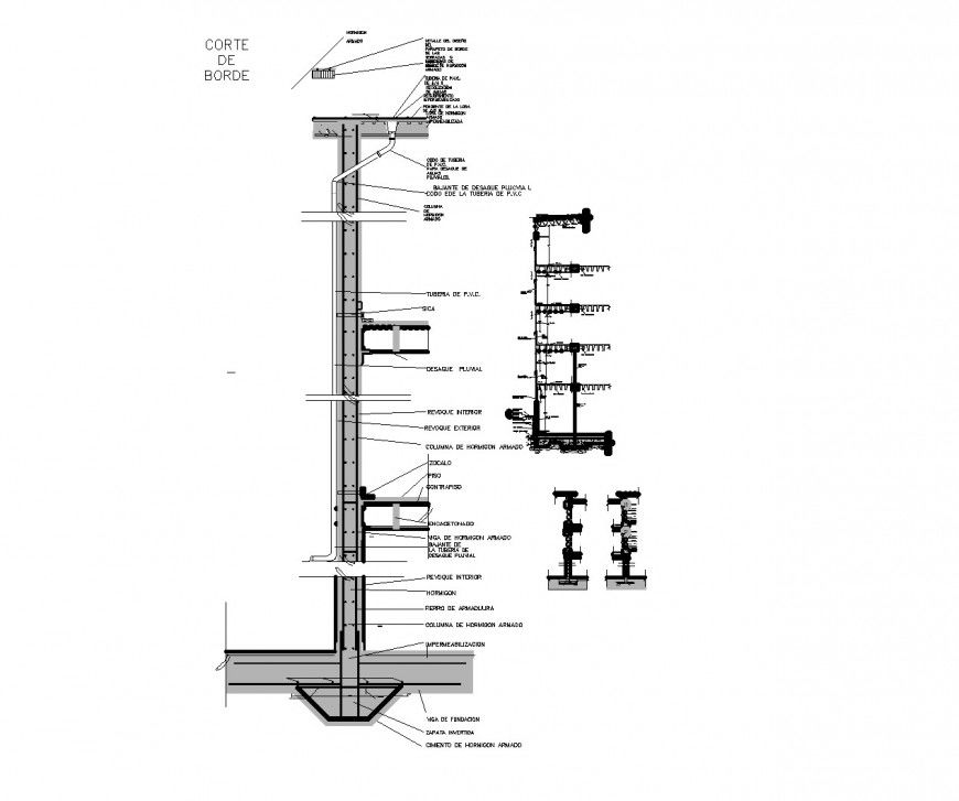 Slab edge court radier section plan layout file