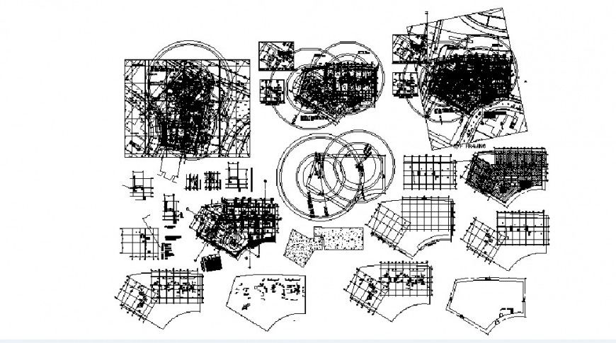 Slab flats plotting, location map and landscaping details dwg file