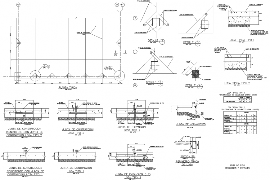Slab floor plan and section dwg file