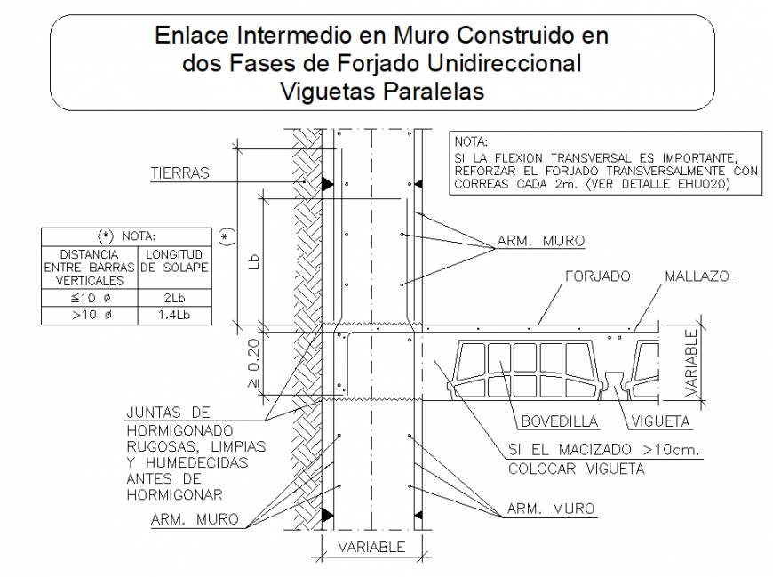 Slab parallels joints section plan detail dwg file