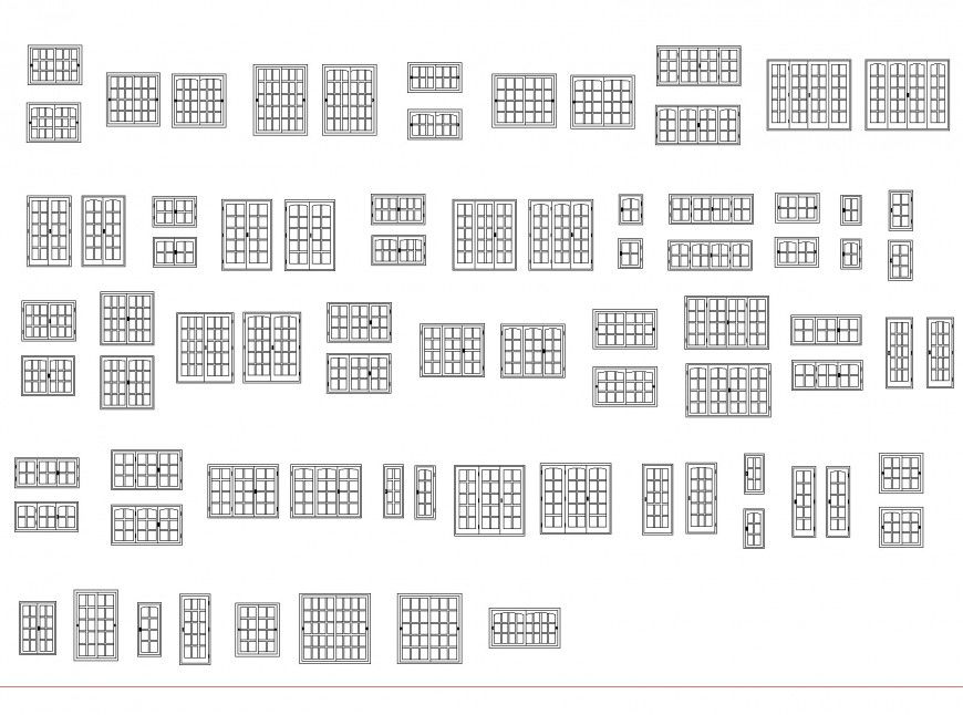 Sliding door elevation plan layout file
