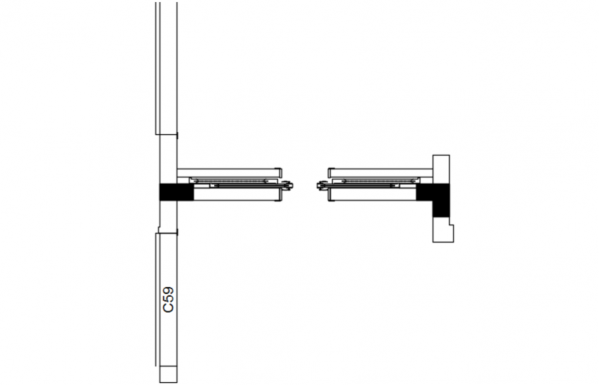 Sliding door frame and installation drawing details dwg file