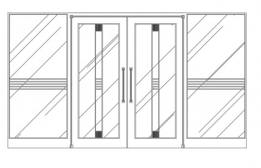 Sliding Glass Door Elevation CAD Drawing for Architects and Interiors