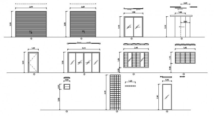sliding glass window detail cad file