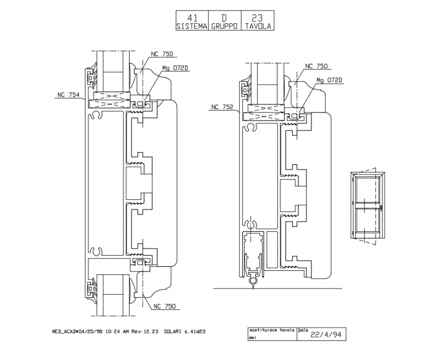 Sliding pvc pipes facade back sectional details dwg file