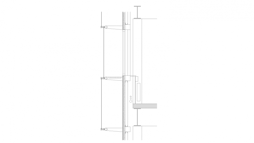Sliding window side section detail drawing in dwg AutoCAD file.