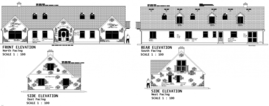 Sloping roof detail drawing in dwg file.