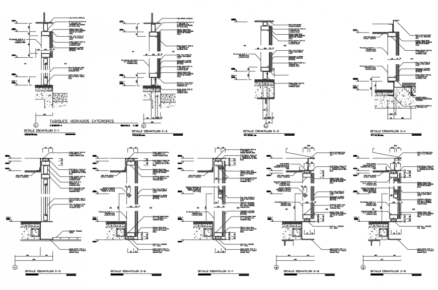 Slotted faced with column view with its elevation dwg file
