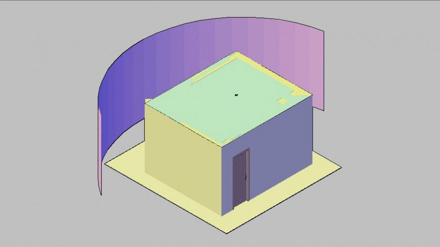 Small 3d cabin model cad drawing details dwg file