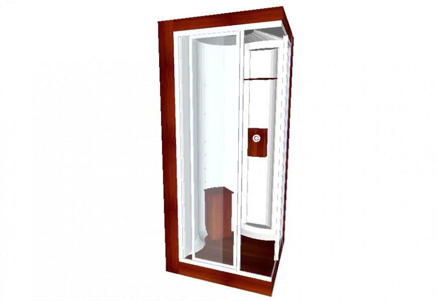 Small 3d glass cabin model cad drawing details skp file