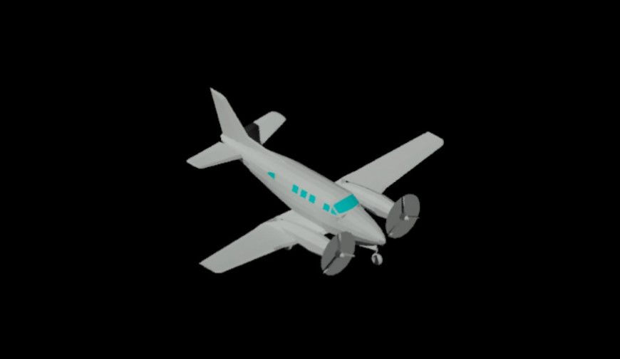 Small air craft plane 3d model cad drawing details dwg file