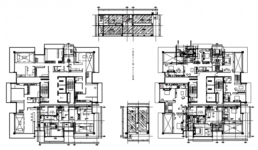 Small apartment unit plan working drawing in dwg file.