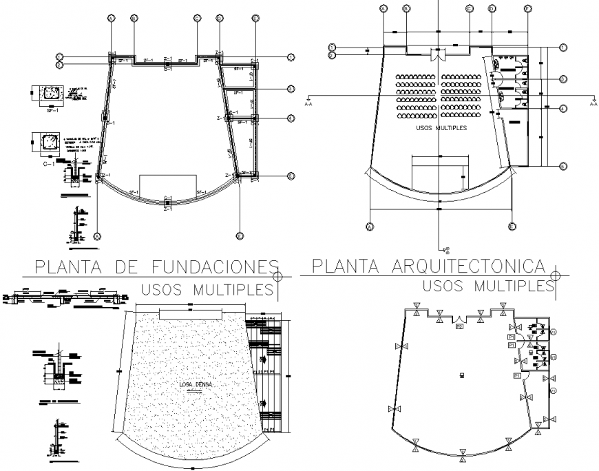 Small auditorium plan drawing in dwg file.