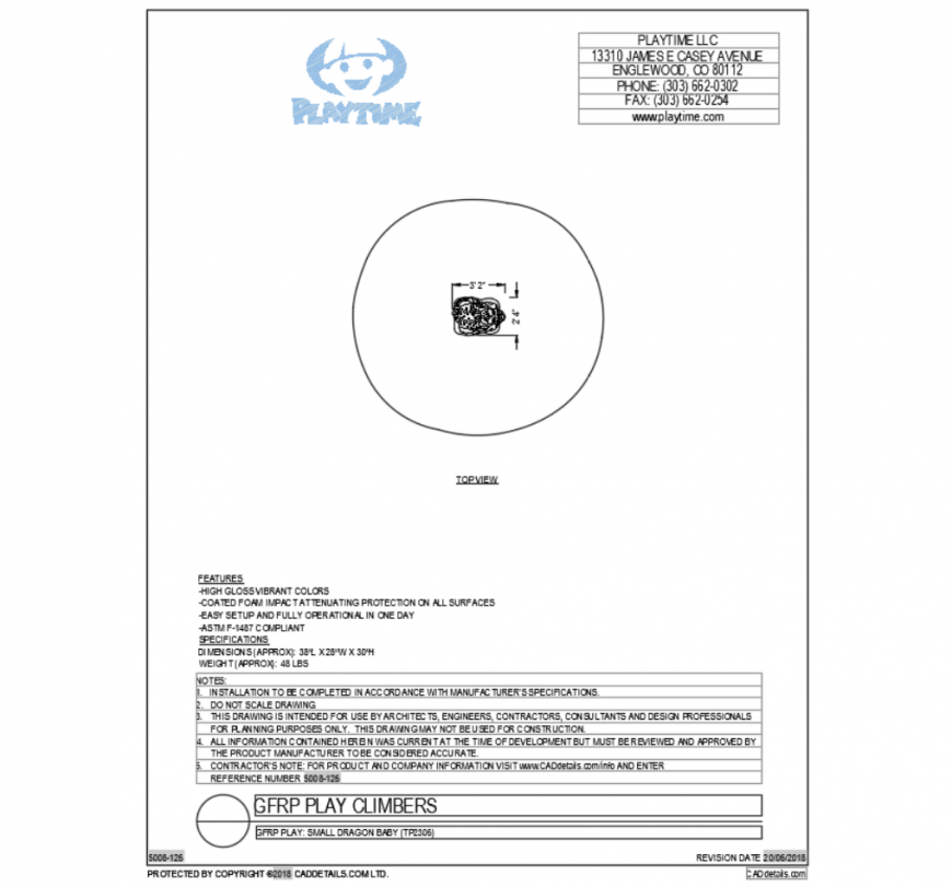 Small baby dragon top view cad block design dwg file
