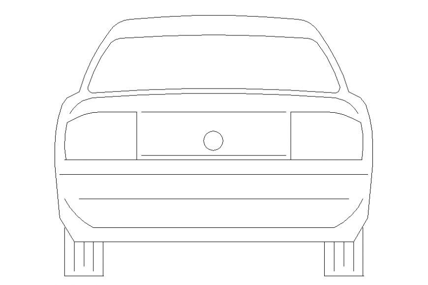 Small car block front elevation cad drawing details dwg file