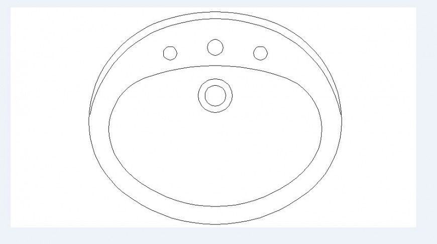 Small ceramic sink elevation block cad drawing details dwg file