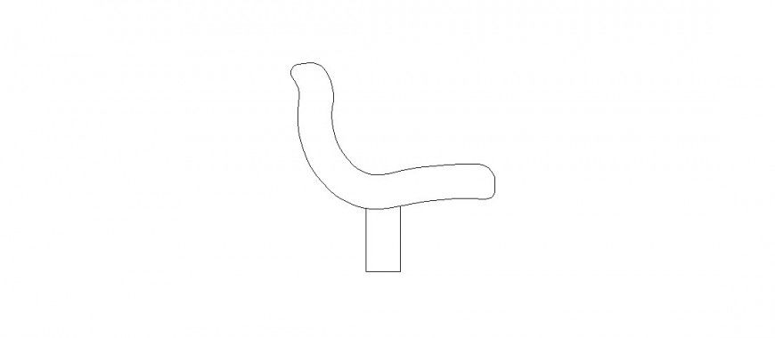 Small chair side elevation cad drawing details dwg file