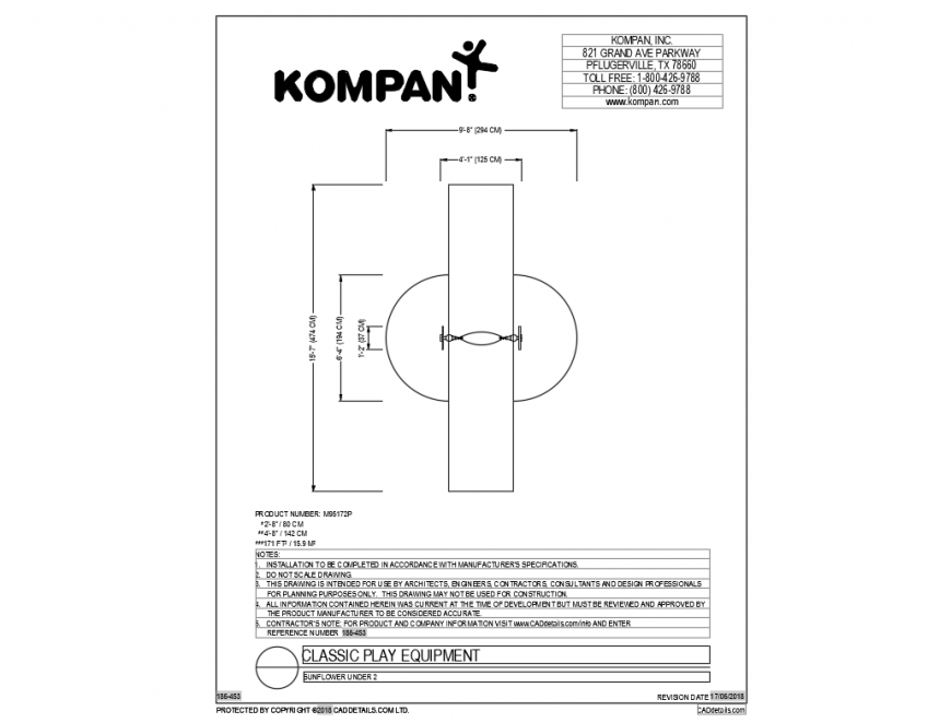 Small classical play component details of garden dwg file