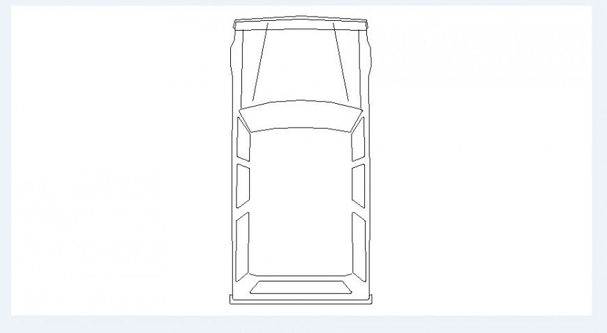 Small cute car roof view elevation block details dwg file