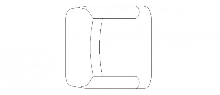 Small cute chair top view elevation block details dwg file