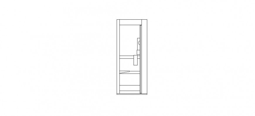 Small door 2d elevation block cad drawing details dwg file