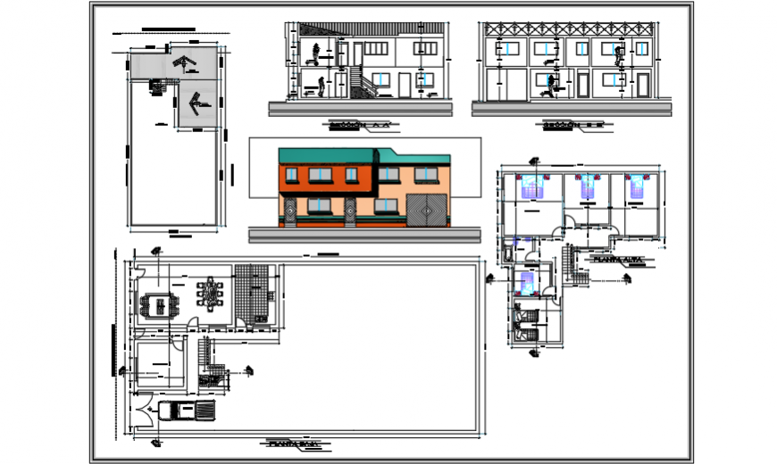 Small family design architectural housing drawings project