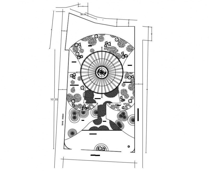 Small garden for city hall distribution plan cad drawing details dwg file