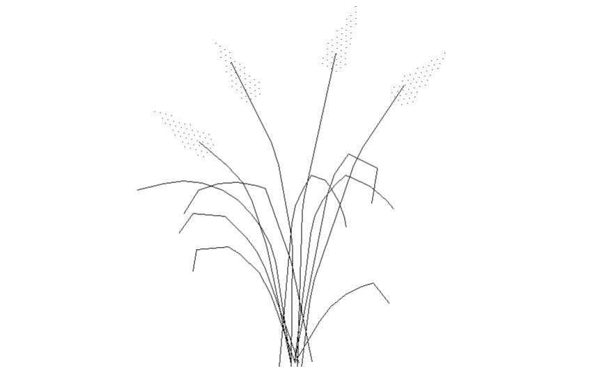 Small garden tree plant elevation cad block details dwg file