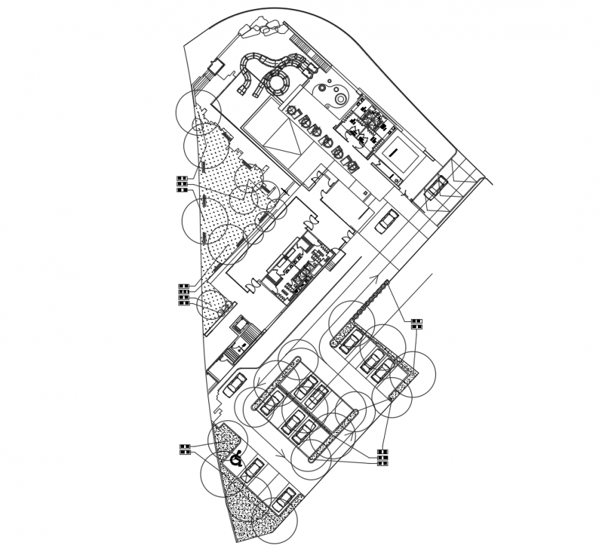 Small hotel architecture layout plan cad drawing details dwg file