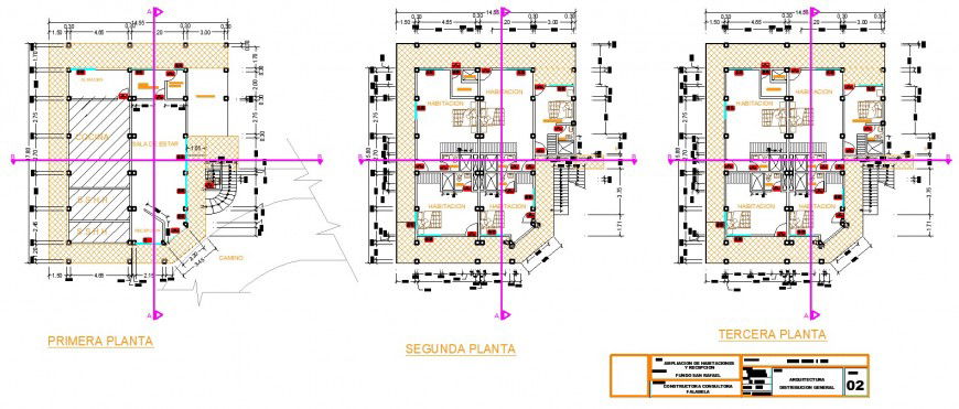 Small hotel floor layout plan detail drawing in dwg AutoCAD file.