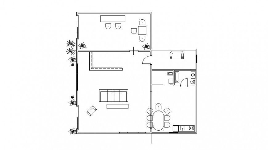 Small house architecture layout plan cad drawing details dwg file