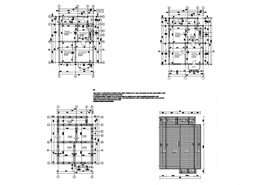 Small house floor plan and foundation plan cad drawing details dwg file