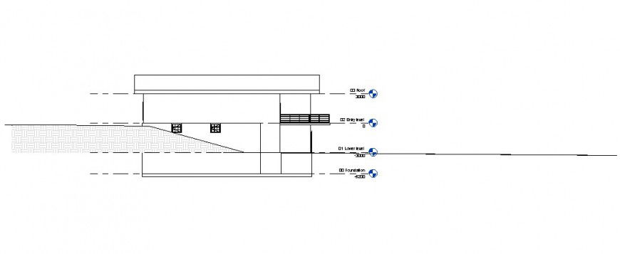 Small house front elevation auto-cad drawing details dwg file