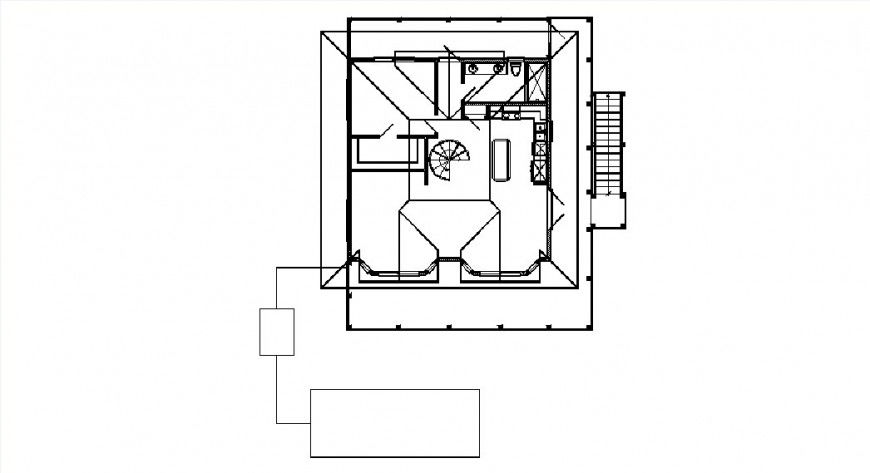 Small house layout plan and framing structure drawing details dwg file