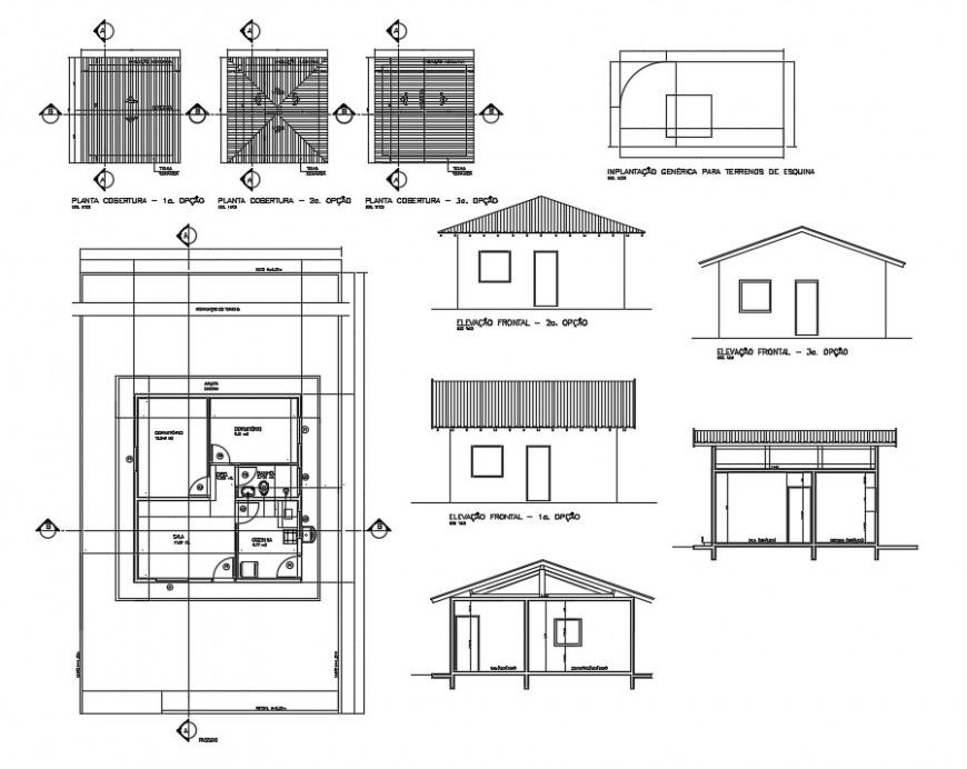 Small house plan autocad file
