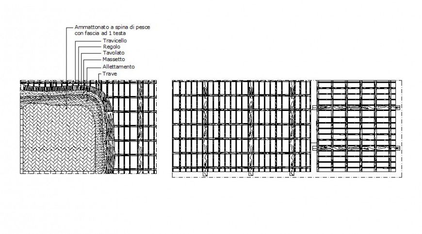 Small house wooden floor structure cad drawing details dwg file