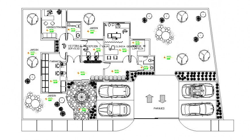 Small local clinic distribution layout plan cad drawing details dwg file