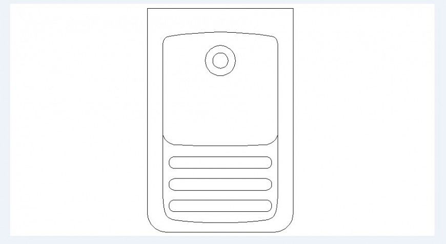 Small modern sink elevation block cad drawing details dwg file