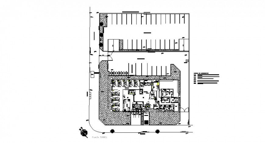 Small office architecture distribution plan cad drawing details dwg file
