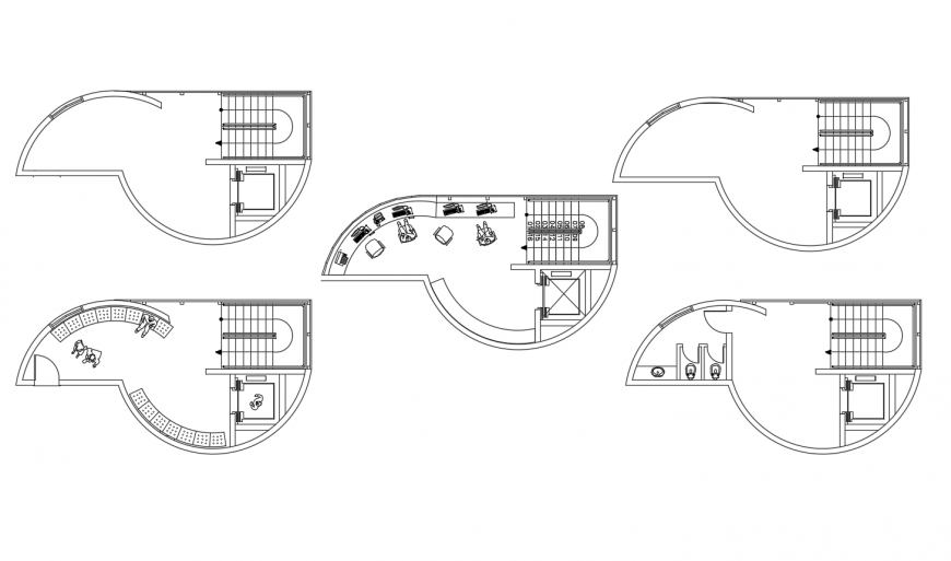 Small office building detail 2d view layout plan in autocad format