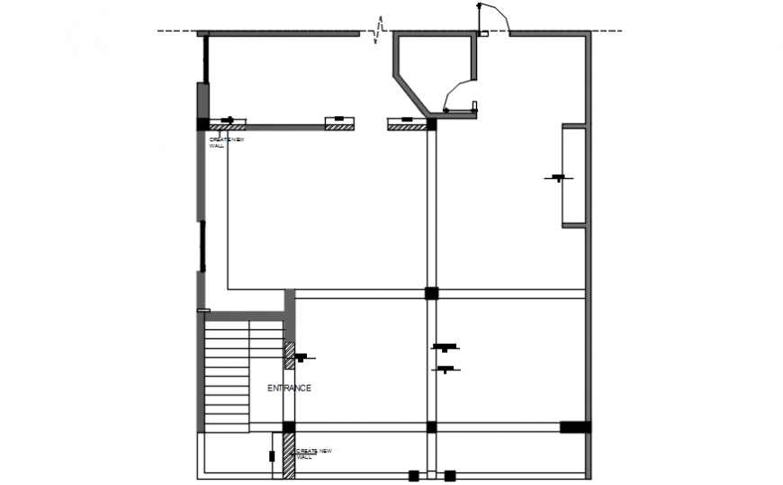 Small office framing plan structure cad drawing details dwg file