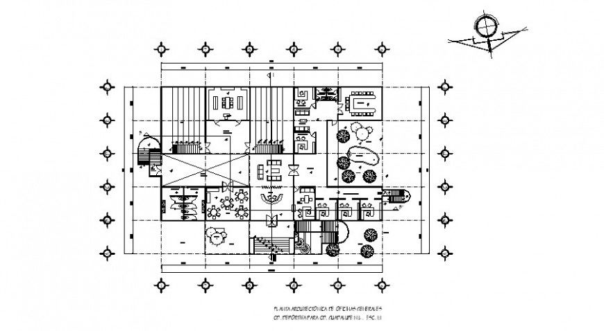 Small office general architecture layout plan cad drawing details dwg file