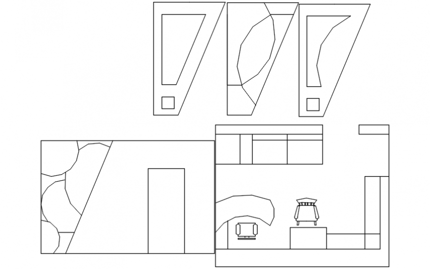 Small office room plan drawings detail 2d view autocad file