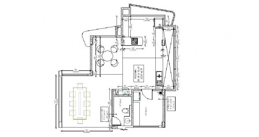 Small one family house layout plan auto-cad drawing details dwg file